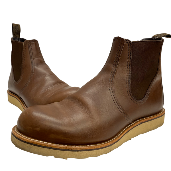 【曜日割引対象外】 レッドウィング RED WING CLASSIC CHELSEA USA製 9 3190 メンズ靴 ブーツ サイドゴア ブラウン 27cmサイズ 201-shoes1519 VB