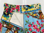 ドルチェ&ガッバーナ Dolce&Gabbana ミニスカート 風車 Aライン タイト 花柄 ふくれ織り ジャカード イタリア製 レーヨン コットン シルク混 SIZE36 F4T30T スカート 総柄 マルチカラー 104LB-33
