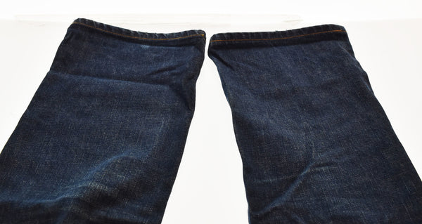 ダブルアールエル RRL ボタンフライ ラルフローレン 革パッチ フレア ブーツカット デニム 00'S 2000年代 デニム ブルー 34 103MB-593