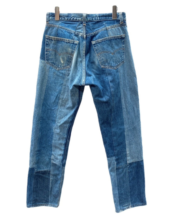 アンユーズド UNUSED 16AW REMAKE PATCHWORK DENIM リメイク パッチワーク デニム 再構築 ジップフライ ズボン パンツ 青 無地 UW0542 デニム ブルー サイズ 2 104MB-141