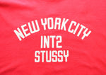 ステューシー STUSSY OLD STUSSY オールド ステューシー 90's 90年 グレータグ USA アメリカ製 NEW YORK CITY INT2 STUSSY  Tシャツ ロゴ レッド Lサイズ 103MT-649