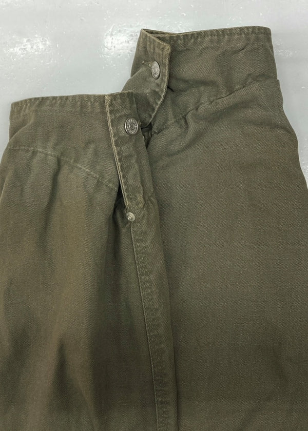 ラルフローレン RalphLauren 90s DUCK JACKET ダック ジャケット ワーク 革パッチ 襟コーデュロイ 裏地ブランケット USA製 アウター 緑 ジャケット ロゴ カーキ XLサイズ 104MT-1380