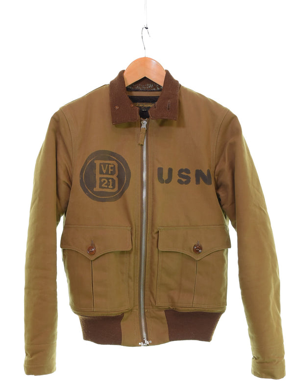 フリーホイーラーズ FREEWHEELERS NAVY FLYING JACKET  37J1 MACH KNOCKERS ネイビーフライングジャケット マッハノッカーズ 38 ジャケット ベージュ 103MT-3127