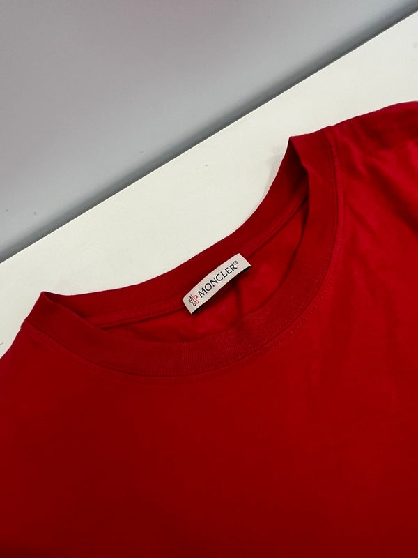 モンクレール MONCLER GENIUS ジーニアス 半袖カットソー 赤 ロゴプリント バックプリント Tシャツ レッド Sサイズ 101MT-4420