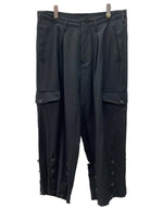 ヨウジヤマモト Yohji Yamamoto POUR HOMME 19AW Wrinkled Gabardine Hem Adjusted Pants ギャバジン パンツ カーゴ ズボン 黒 無地 HC-P28-100 カーゴパンツ ブラック サイズ 2 104MB-371