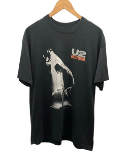 バンドTシャツ BAND-T 80s 80's SCREEN STARS 1988 U2 RATTLE AND HUM ツアーT 袖裾シングルステッチ XL Tシャツ プリント ブラック LLサイズ 101MT-2537