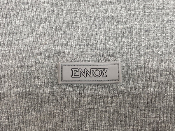 エンノイ ENNOY 23SS クルーネック 半袖 カットソー コットン COTTON 綿 MADE IN JAPAN 日本製 ラバーロゴ GRAY 灰色 SS23BRENCT01NTL Tシャツ ワンポイント グレー Lサイズ 104MT-1751