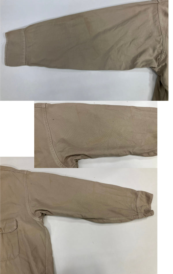 ヴィンテージ vintage 50's 50年代 SEARS ROEBUCKS HERCULES MOUNTAIN CLOTH シアーズ ヘラクレス ワークシャツ 猫目ボタン チノ アーミークロス - 長袖シャツ ベージュ 101MT-5024