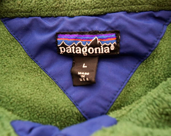 パタゴニア PATAGONIA 90年代  USA製ハイネック プルオーバー フリースジャケット 緑 ジャケット グリーン Lサイズ 103MT-1579