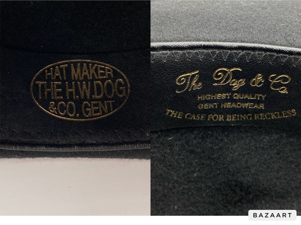 ザエイチダブリュードッグアンドコー THE H.W.DOG&CO. POINT-H ポイント ハット ティアドロップ型 中折れ リボン トラベル 帽子 黒 D-00008 帽子 メンズ帽子 ハット ロゴ ブラック 104H-44
