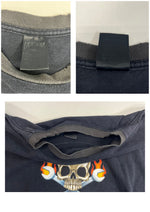 US US古着 00’s   スカルフレイム ドクロ モーターサイクル エンジン イーグル フレイム ファイヤーパターン 袖プリント 両面プリント VINTAGE ヴィンテージ - ロンT ブラック 101MT-4569