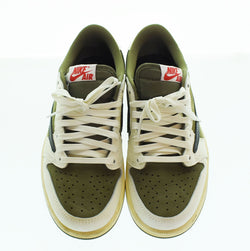 ナイキ NIKE Travis Scott ×  Air Jordan 1 Low OG SP "Reverse Olive" トラヴィス スコット × エアジョーダン "リバースオリーブ" DM7866-200 レディース靴 スニーカー カーキ 23.5cm 103S-1184