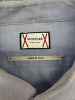 モンクレール MONCLER GAMME BLEU CAMICIA OXFORD BD SHIRT ボタンダウン シャツ 長袖 胸ポケット 青 D13915200420 26525 サイズ 0 長袖シャツ ロゴ ブルー 104MT-1076