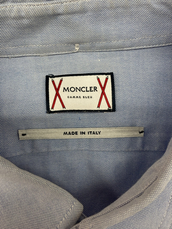 モンクレール MONCLER GAMME BLEU CAMICIA OXFORD BD SHIRT ボタンダウン シャツ 長袖 胸ポケット 青 D13915200420 26525 サイズ 0 長袖シャツ ロゴ ブルー 104MT-1076