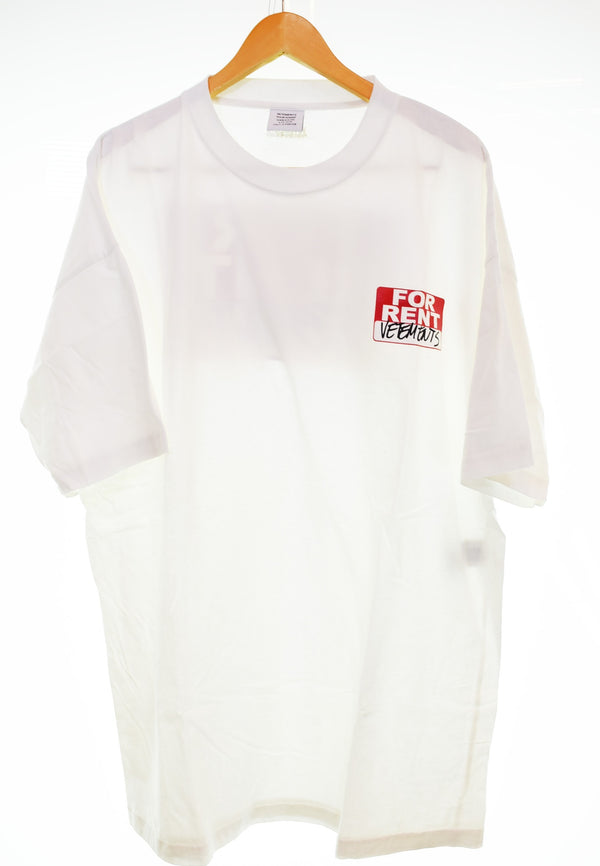 ヴェトモン VETEMENTS 20SS FOR RENT T-SHIRTS 半袖Tシャツ  SS20TR372 Tシャツ ホワイト SSサイズ 103MT-3289
