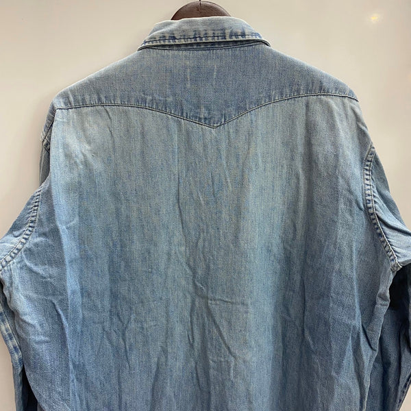 【曜日割引対象外】 ビッグマック BIG MAC 70's JCPenney デニムウエスタンシャツ 長袖シャツ ブルー 201MT-4641 VB