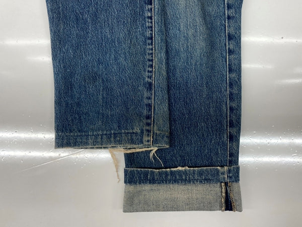 ダブルアールエル RRL DENIM PANTS デニム パンツ ボタンフライ ジーパン ジーンズ USA製 Ralph Lauren インディゴ 青 ロゴ デニム ブルー 31×32 104MB-353