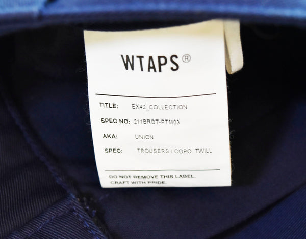 ダブルタップス WTAPS 21SS UNION TROUSERS COPO TWILL トラウザーズパンツ 211BRDT-PTM03 ボトムスその他 ネイビー 3 103MB-180