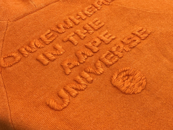 アベイシングエイプ A BATHING APE MOONFACE LOGO ZIP-UP KNIT HOODIE ムーンフェイス ジップアップ ニット フーディ 橙 セーター ロゴ オレンジ Mサイズ 104MT-2171