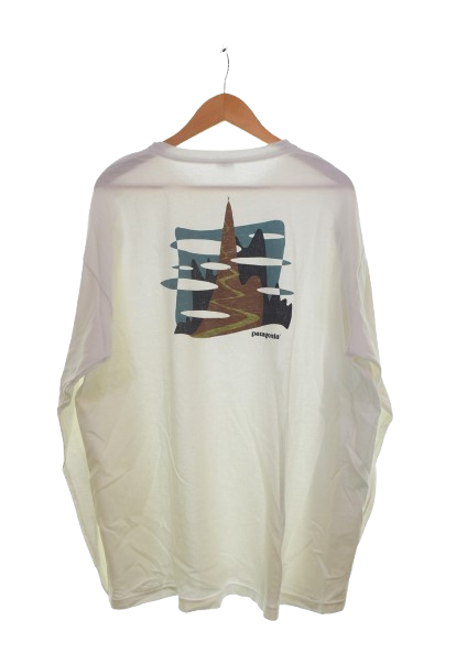 パタゴニア PATAGONIA 90s Organic cotton Benefical T's Made in USA 90's ベネフィシャルT USA製 ロンT ホワイト LLサイズ 103MT-3218