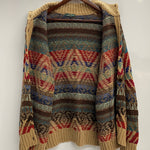 【曜日割引対象外】 ラルフローレン  RALPH LAUREN 00's LRL LAUREN JEANS CO. ネイティブ柄 ニットカーディガン カーディガン ベージュ 201MT-4778 VB