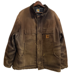 【曜日割引対象外】 カーハート Carhartt 13年製 トラディショナルコート ダック メキシコ製 ジャケット ブラウン 2XLサイズ 201MT-3739 VB