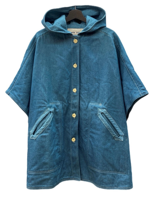 リーバイス Levi's 23SS DENIM FAMILY BASEBALL CAPE ベースボール ケープ ポンチョ リバーシブル フード ジャケット 青 ジャケット 無地 ブルー XLサイズ 104LT-249