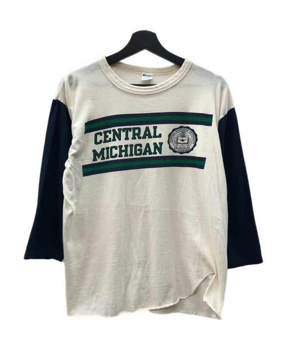 チャンピオン Champion 80s 80年代 トリコタグ 後期 染み込み USA製 Central Michigan カレッジ フットボール ロンT プリント マルチカラー XLサイズ 104MT-1722