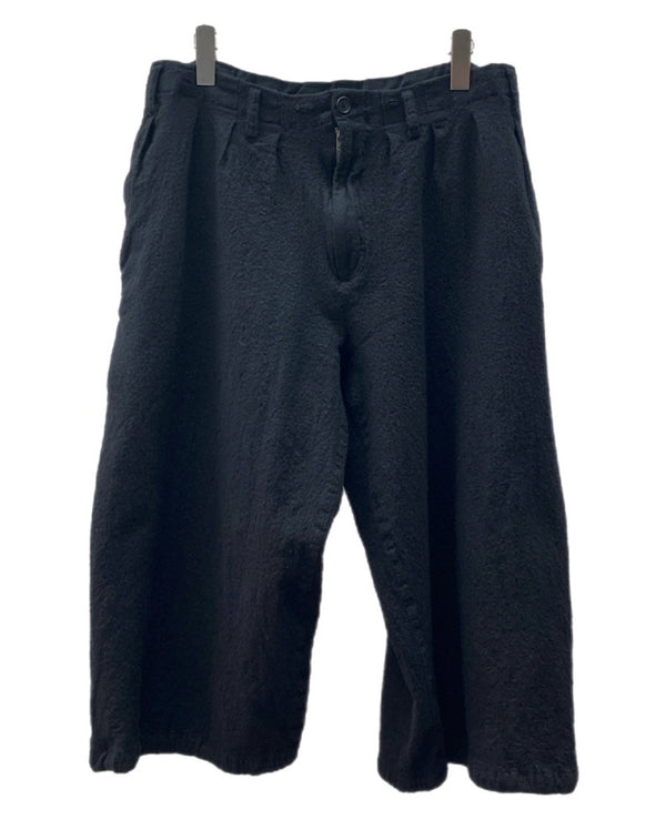 ヨウジヤマモト Yohji Yamamoto POUR HOMME BALLOON PANTS バルーン パンツ 短パン 七分丈 黒 無地 HK-P12-101 ハーフパンツ ブラック サイズ 2 104MB-252