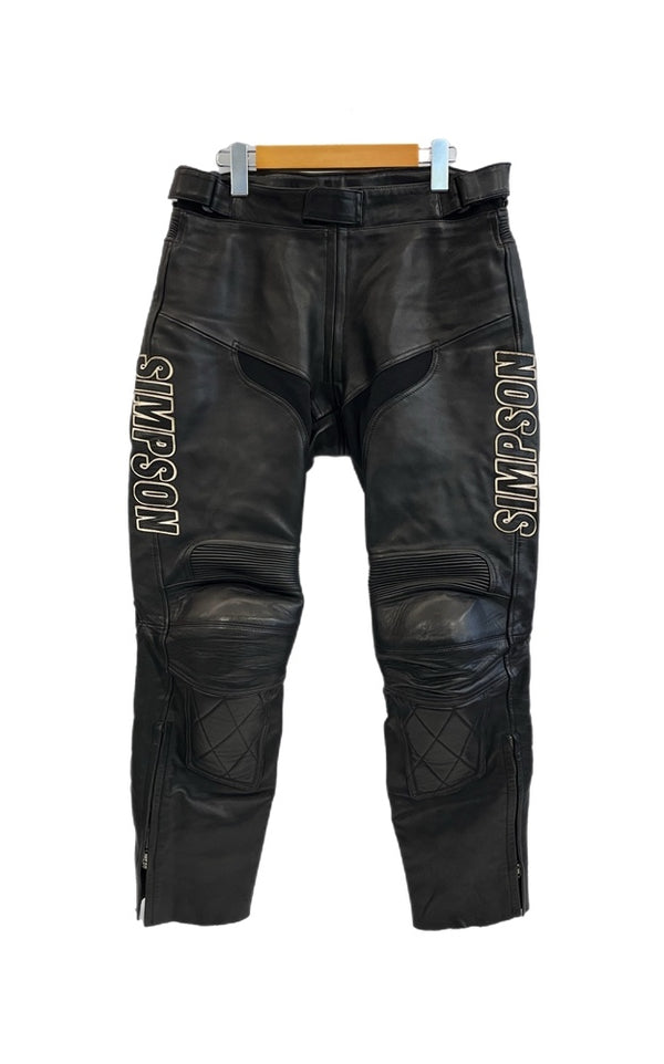 シンプソン SIMPSON 本皮 レザーパンツ バイカーパンツ ツーリング バイク用品 黒  ボトムスその他 ブラック Lサイズ 101MB-778