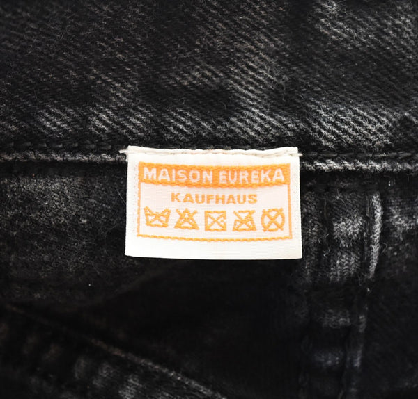 メゾン エウレカ MAISON EUREKA VINTAGE REWORK BIGGY PANTS ヴィンテージ リワーク バギー パンツ BLACK DENIM ブラックデニム 変形 デニム パンツ ラップ 17 デニム ブラック Sサイズ 103LB-3