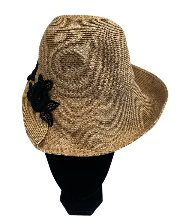 アシーナニューヨーク Athena New York フラワー 花 レース ハット  帽子 レディース帽子 麦わら帽子 ブラウン 101hat-149
