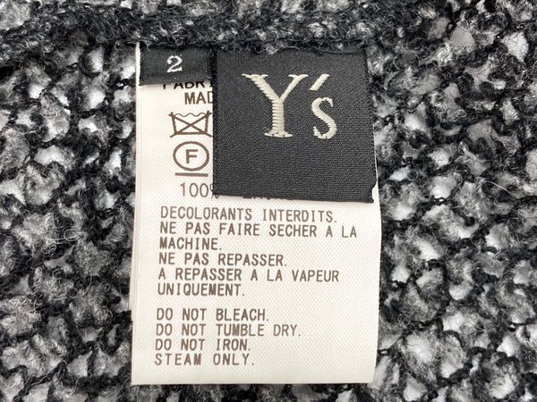 ワイズ Y's ヨウジヤマモト Yohji Yamamoto ドレープ フィッシュ ネット ニット セーター ボレロ ウール 膝丈 モード 日本製 チャコール GRAY 灰色 YC-T25-163 カーディガン グレー SIZE2 104LT-227
