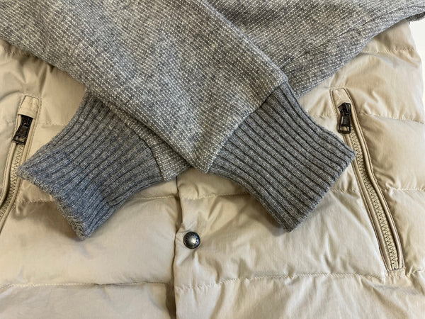 モンクレール MONCLER ニット切替 ダウンジャケット フード グレー サイズ0 ジャケット ベージュ 101MT-5437