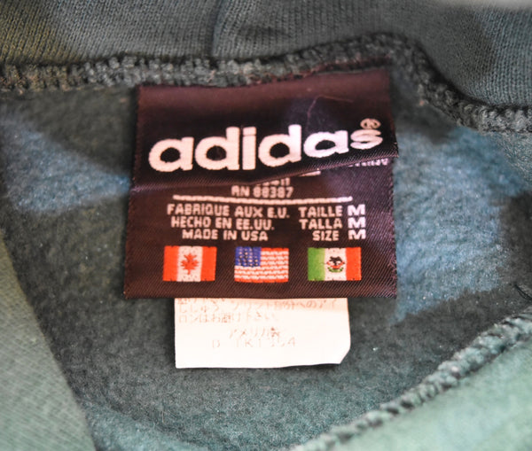アディダス adidas 90's USA製 ビッグ トレフォイル ロゴ刺繍 スウェット パーカー パーカ グリーン Mサイズ 103MT-3162