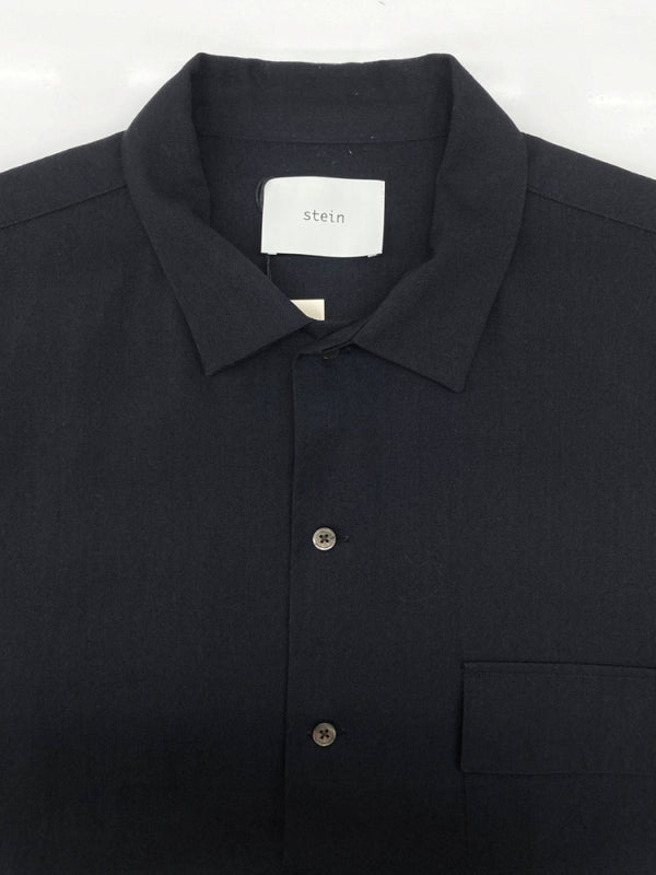 シュタイン stein W/TA SS SHIRT ウール トリアセテート ショートスリーブ シャツ ボタン 半袖 紺 ST.066 半袖シャツ 無地 ネイビー Mサイズ 104MT-2335