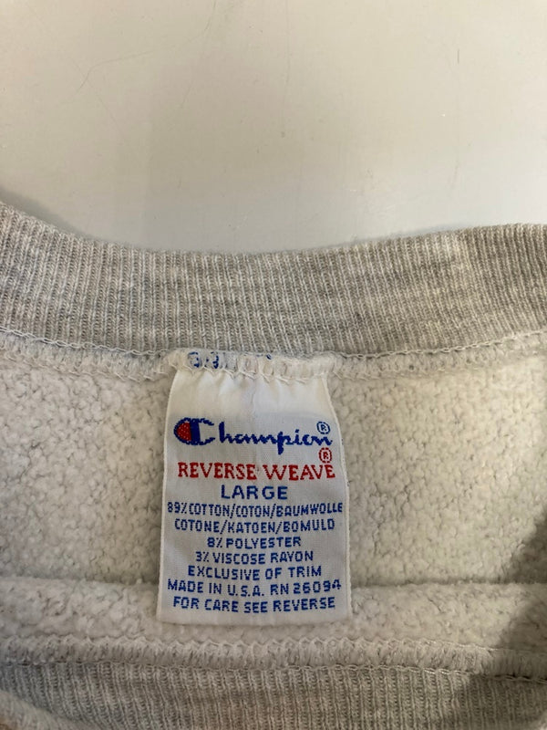 チャンピオン Champion 90s 刺繍タグ ヴィンテージ Vintage リバースウィーブ REVERSE WEAVE  US古着 USA製 HAMLINE LAW スウェット グレー Lサイズ 101MT-3031