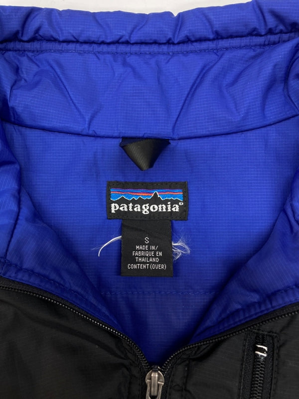 パタゴニア Patagonia PUFFBALL VEST パフボール ベスト ハーフジップ アウトドア 青 黒 ベスト ロゴ ブラック Sサイズ 104MT-2198