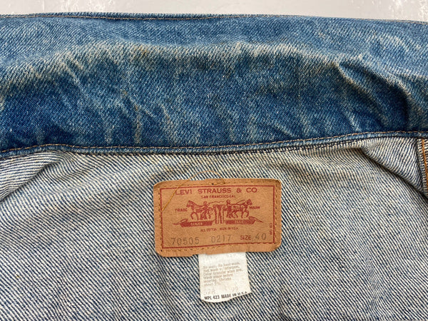 リーバイス Levi's 70s 70年代 70505 0217 Vintage ヴィンテージ デニムジャケット Gジャン トラッカージャケット ボタン裏527 USA製 ジャケット 無地 ブルー 104MT-1267