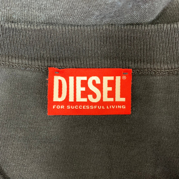 ディーゼル DIESEL ダメージ加工 ボロ T-CRANE-LS-N2 ロンT ネイビー Lサイズ 201MT-4245