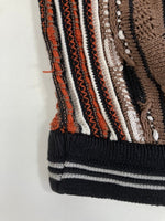 クージー COOGI AUSTRALIA 3D KNIT 3Dニット 総柄 クルーネック 水色系 ブラウン系 セーター マルチカラー Mサイズ 101MT-3544