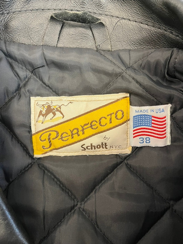 ショット SCHOTT 613 ワンスター 牛タグ ダブルライダース ジャケット USA製 アメリカ製 黒 38 ジャケット ブラック 101MT-4954