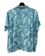 ヒステリックグラマー HYSTERIC GLAMOUR 80s 90s OPEN COLLAR SHIRT オープン カラー シャツ ハワイアン アロハ イルカ アーカイブ 開襟 半袖 青 0140 半袖シャツ 総柄 ブルー 104MT-1893