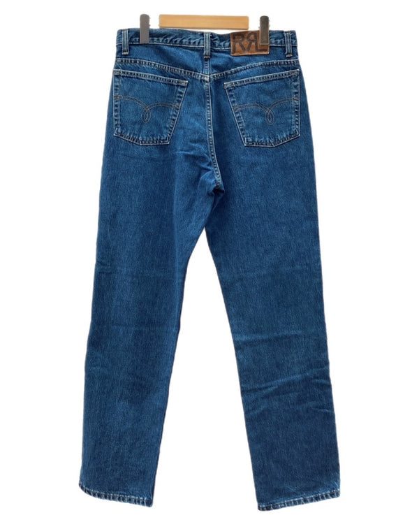 ダブルアールエル RRL DENIM PANTS デニム パンツ ボタンフライ ジーパン ジーンズ USA製 Ralph Lauren インディゴ 青 ロゴ 36-4609955WXS デニム ブルー サイズ 32 104MB-217