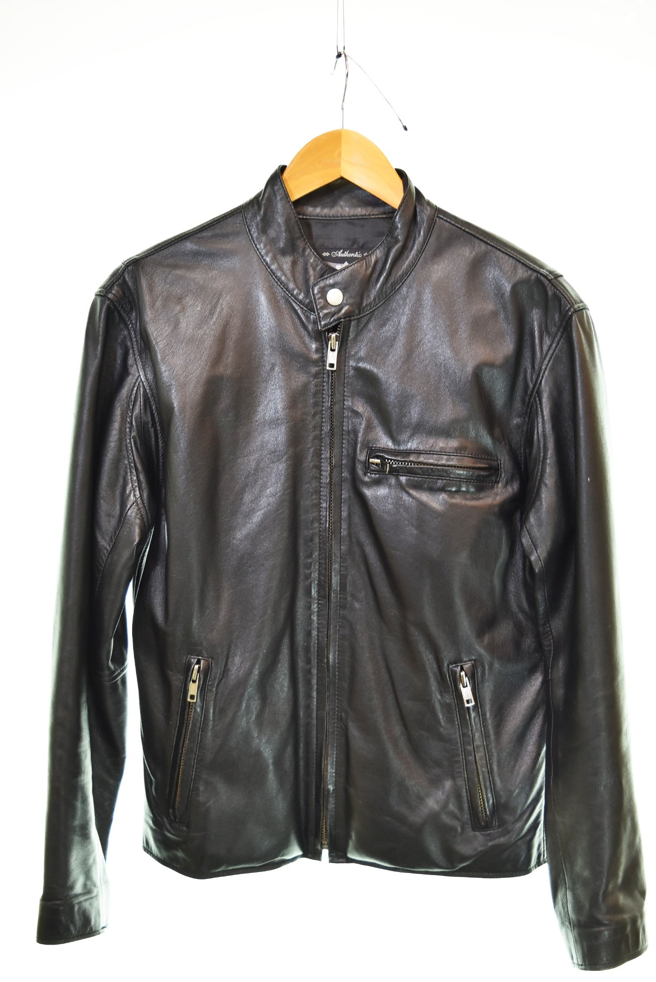 Schott ブラックレザーシングルライダース 34 中古・古着通販】Schott (ショット) シングルライダース