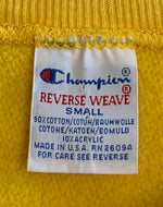 チャンピオン Champion ヴィンテージ USA製 90s 刺繍タグ リバースウィーブ スウェット 刺繍 イエロー Sサイズ 201MT-2425