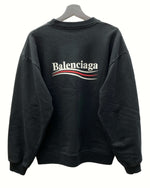 バレンシアガ BALENCIAGA Campaign Logo Sweatshirt キャンペーン ロゴ スウェットシャツ トレーナー 長袖 黒 556147 スウェット プリント ブラック Mサイズ 104MT-646