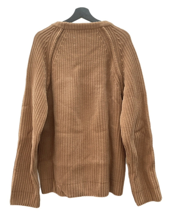 メゾンマルジェラ Maison Margiela 18AW Lowgage Nylon Cable Knit ローゲージ ナイロン ケーブル ニット クルーネック 厚手 薄茶 S50GP0101 S16379 セーター 無地 ベージュ Lサイズ 104MT-2208