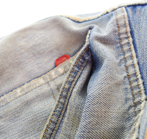 リーバイス Levi's 70's 501 66 Single 66前期 75年製 ボタン裏 6 VINTAGE ヴィンテージ スモールe リペア 均等V デニム ブルー W34L33 103MB-575