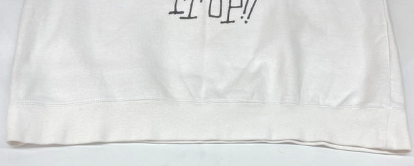 ステューシー STUSSY オールド OLD USA製 LOGO SWEATSHIRT PUMP IT UP!! プルオーバー 裏起毛 フロントプリント WHITE 白 スウェット ロゴ ホワイト Lサイズ 104MT-1787